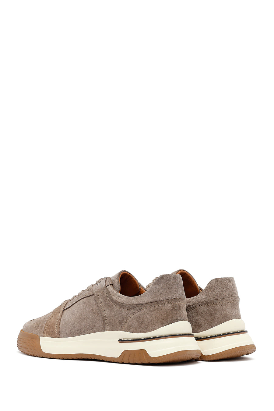 
Men's Beige Lace-Up Suede Leather Sneaker
