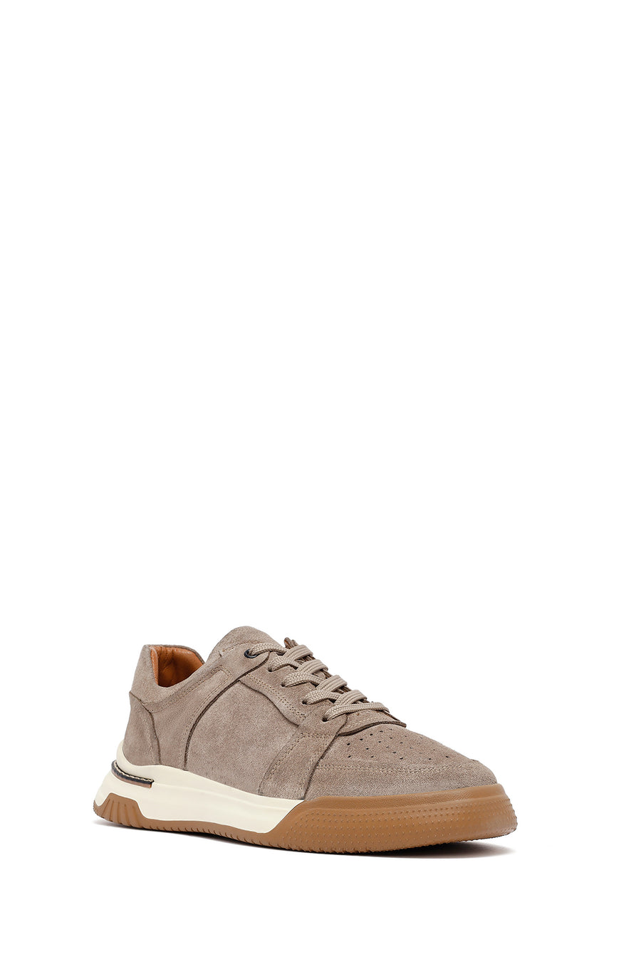 
Men's Beige Lace-Up Suede Leather Sneaker
