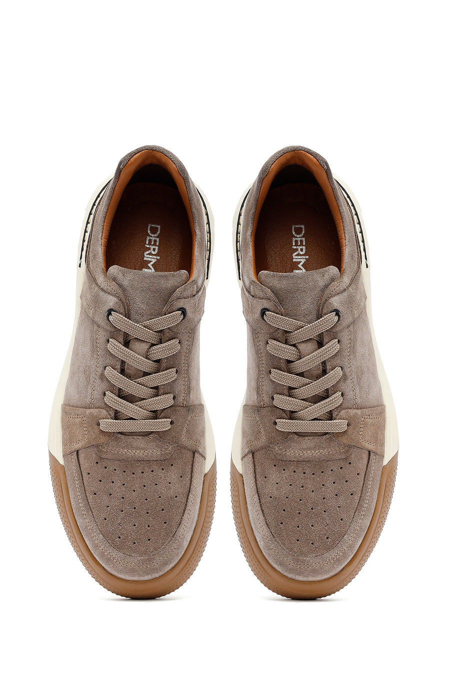 
Men's Beige Lace-Up Suede Leather Sneaker

