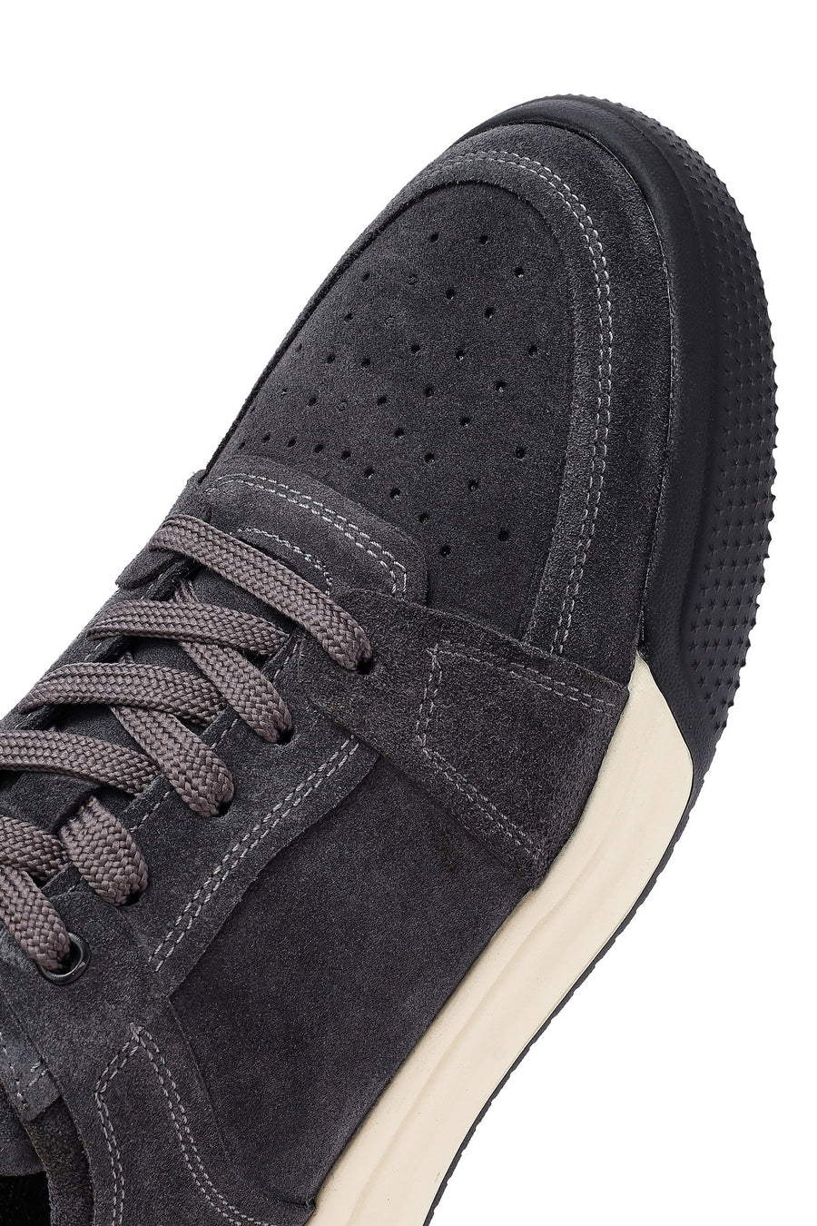 Erkek Gri Bağcıklı Süet Deri Sneaker