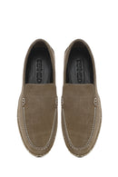 Men's Beige Suede Leather Espadrille | Derimod