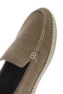 Men's Beige Suede Leather Espadrille | Derimod