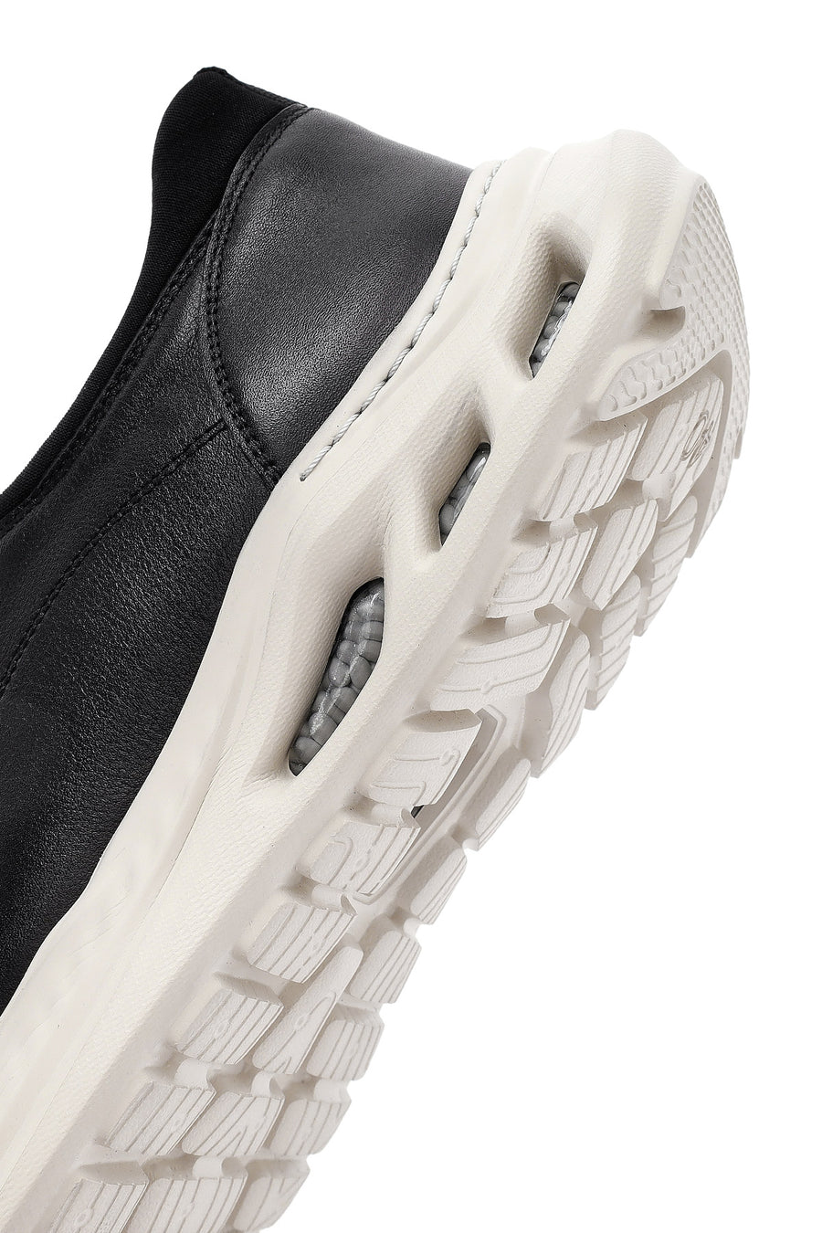 Erkek Siyah Bağcıklı Kalın Tabanlı Deri Sneaker