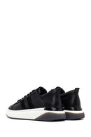 Erkek Siyah Bağcıklı Kalın Tabanlı Deri Sneaker | Derimod