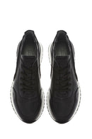 Erkek Siyah Bağcıklı Kalın Tabanlı Deri Casual Sneaker | Derimod