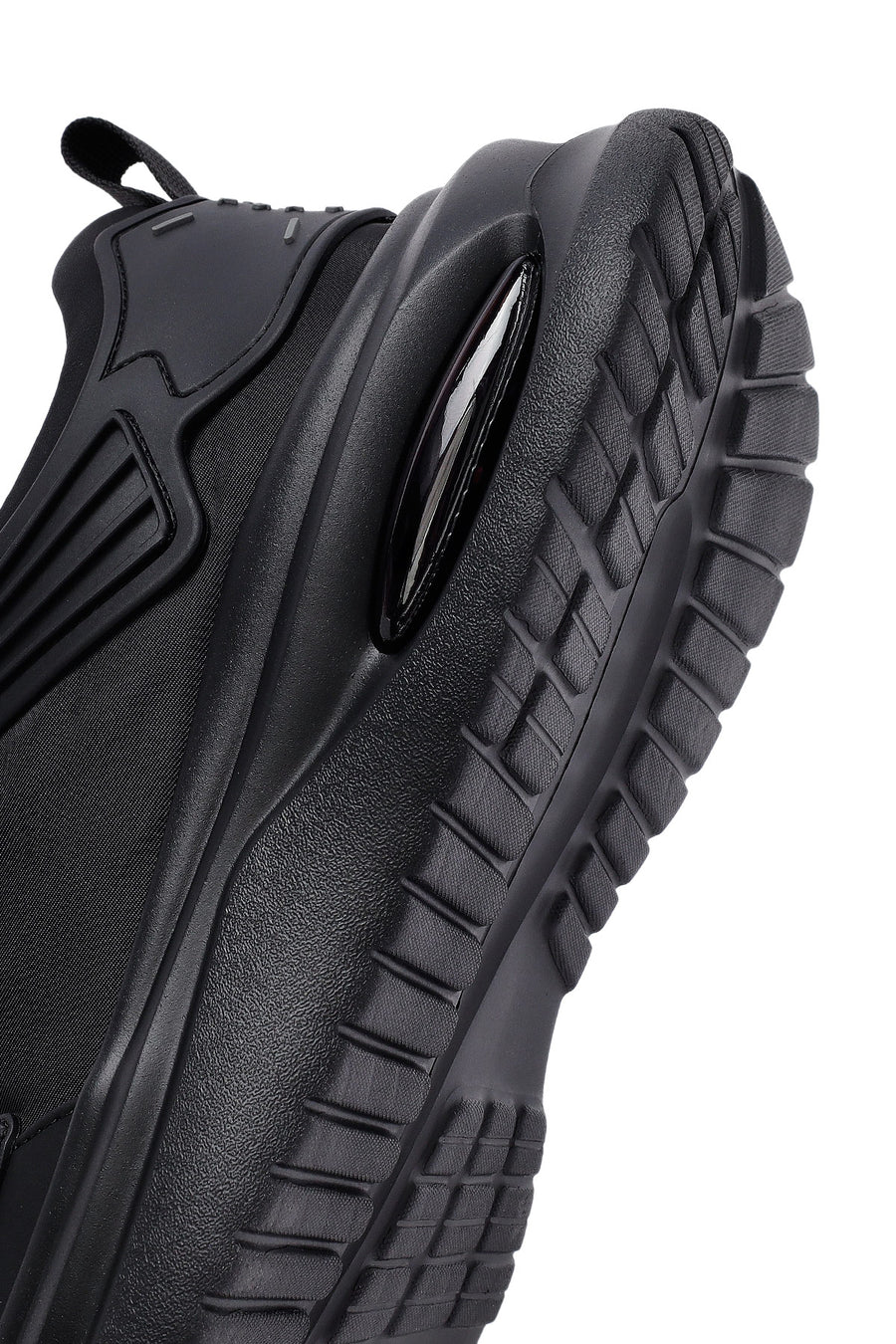 Erkek Siyah Bağcıklı Kalın Tabanlı Kumaş Sneaker