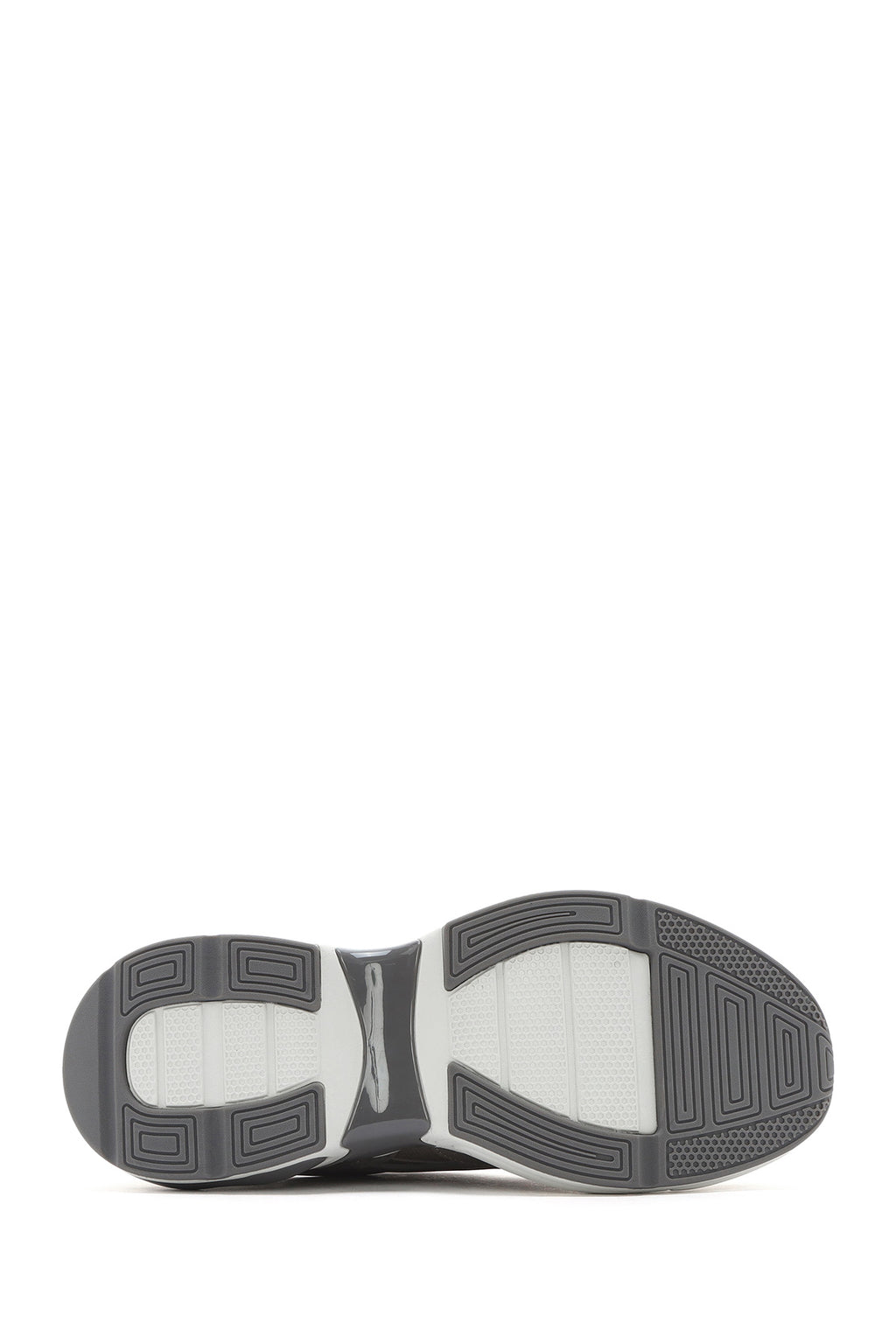 Erkek Gri Bağcıklı Kalın Tabanlı Kumaş Sneaker