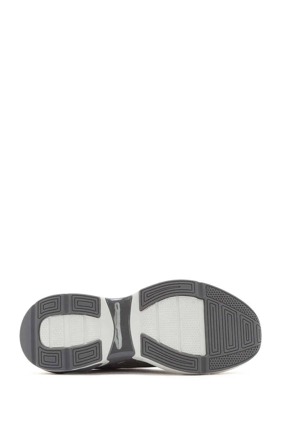 Erkek Gri Bağcıklı Kalın Tabanlı Kumaş Sneaker