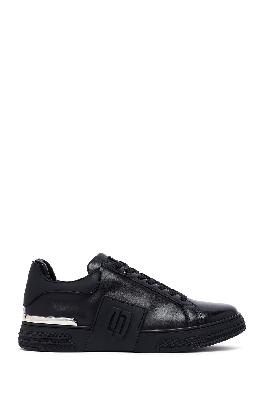 Erkek Siyah Bağcıklı Kalın Tabanlı Deri Sneaker 25SFD694318 | Derimod