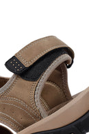 Erkek Bej Deri Outdoor Sandalet | Derimod