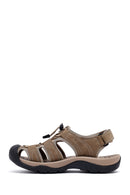 Erkek Bej Deri Outdoor Sandalet | Derimod