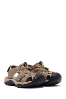 Erkek Bej Deri Outdoor Sandalet | Derimod
