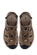 Erkek Bej Deri Outdoor Sandalet | Derimod