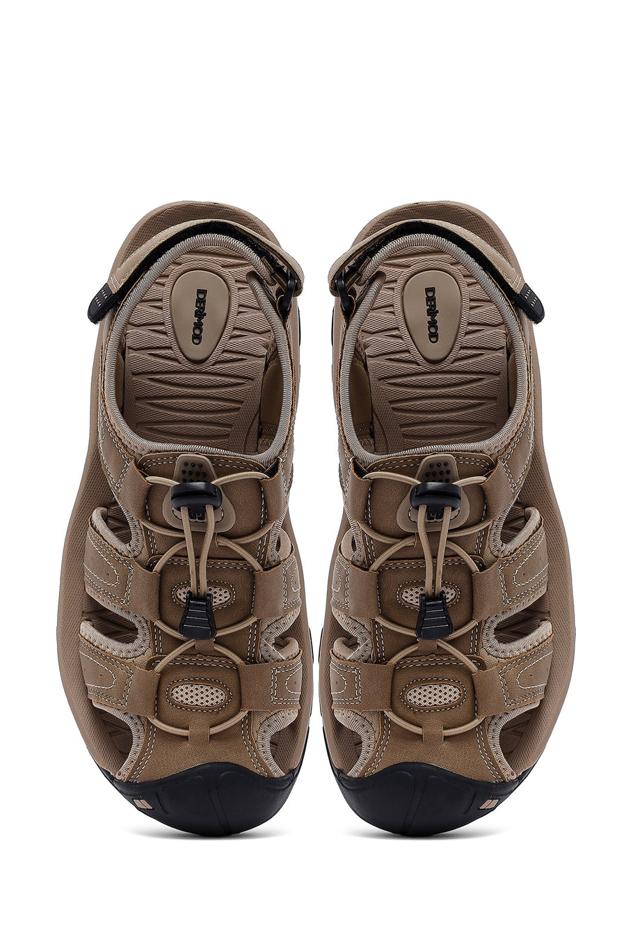 Erkek Bej Deri Outdoor Sandalet