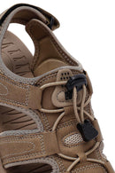 Erkek Bej Deri Outdoor Sandalet | Derimod