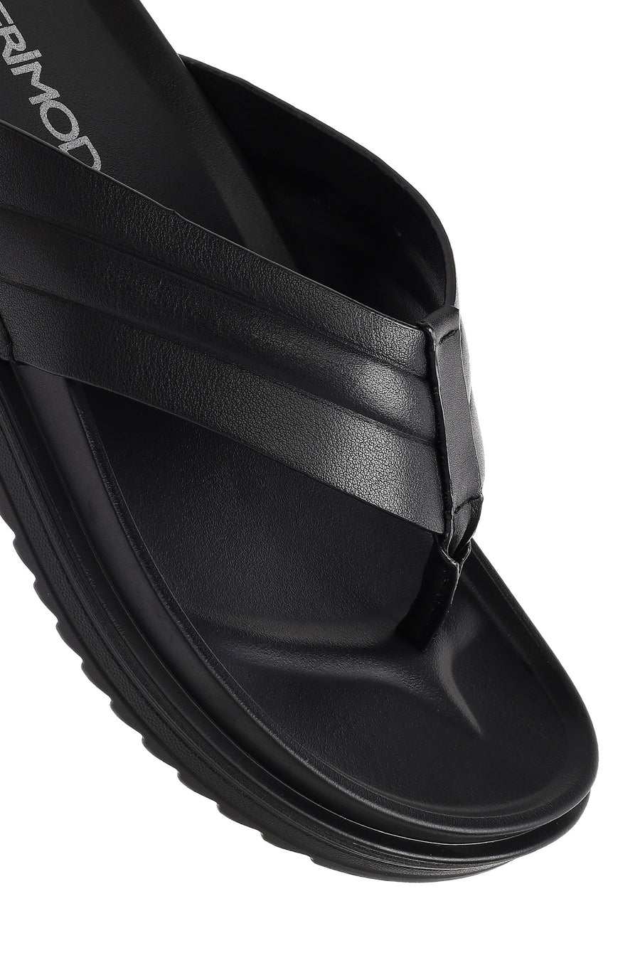 Men's Black Leather Slippers