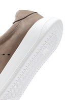 Erkek Vizon Bağcıklı Nubuk Deri Sneaker | Derimod