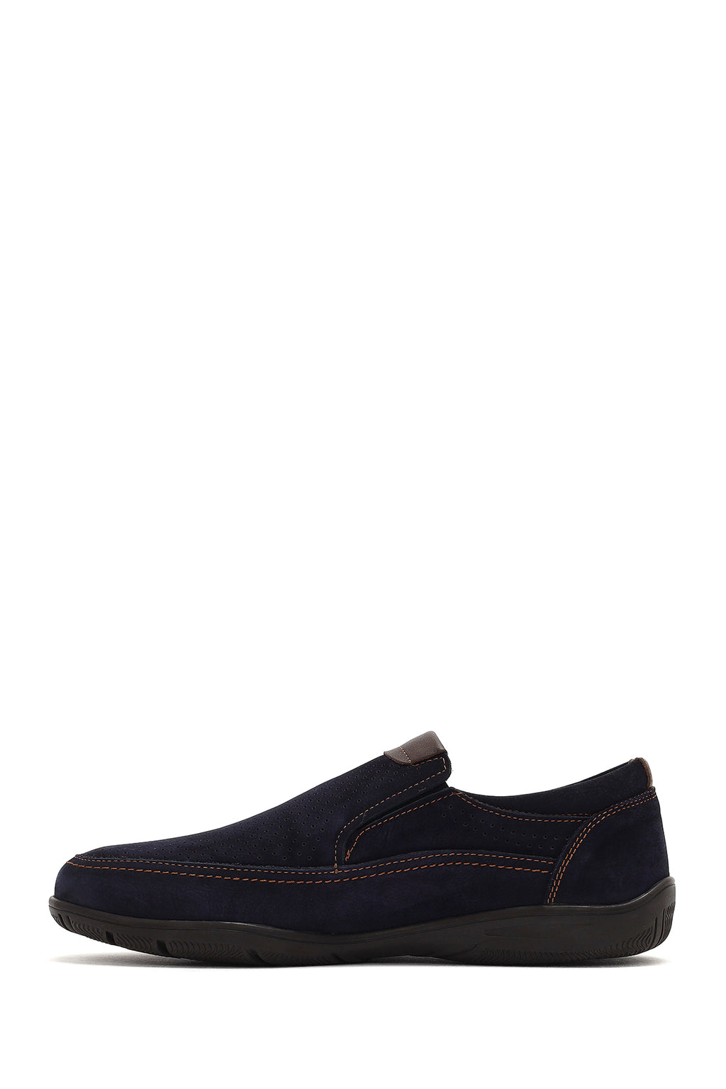 Erkek Lacivert Nubuk Deri Casual Loafer