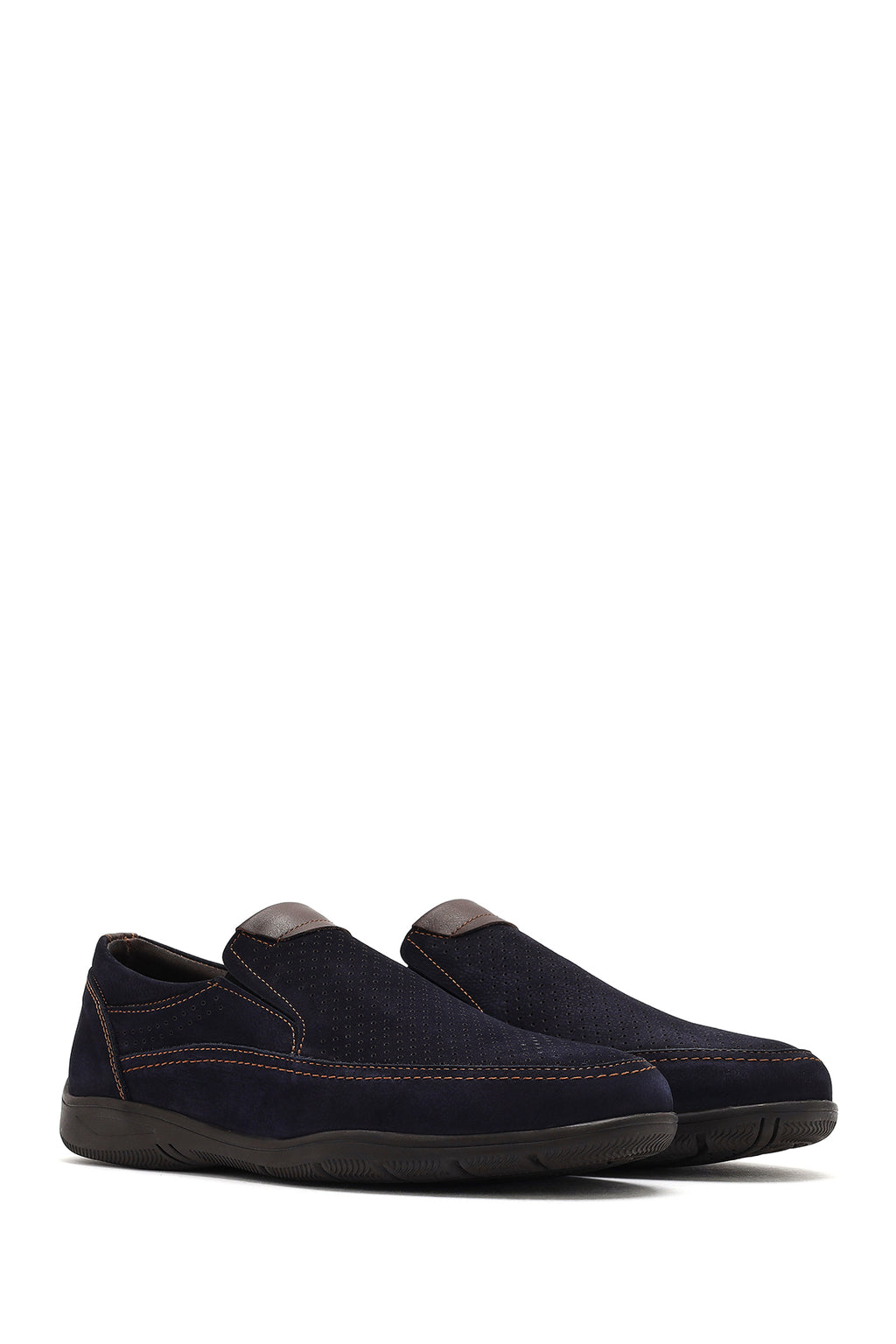 Erkek Lacivert Nubuk Deri Casual Loafer