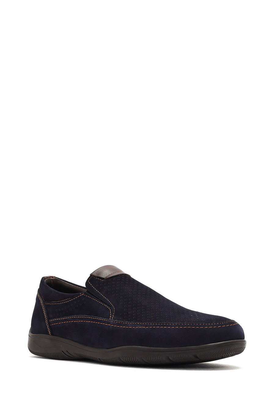 Erkek Lacivert Nubuk Deri Casual Loafer