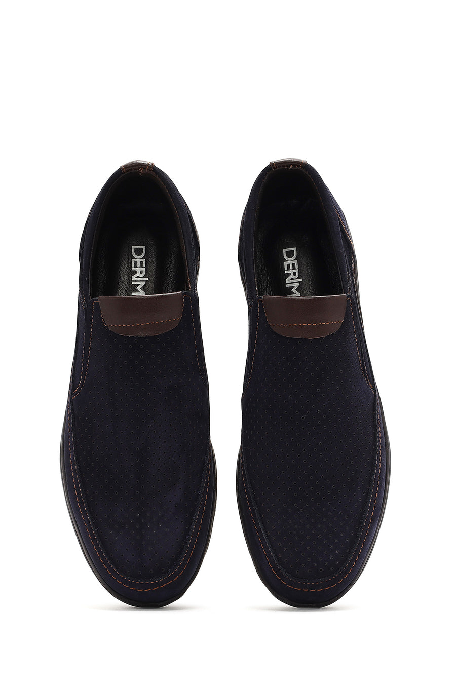 Erkek Lacivert Nubuk Deri Casual Loafer