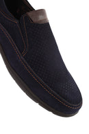 Erkek Lacivert Nubuk Deri Casual Loafer | Derimod