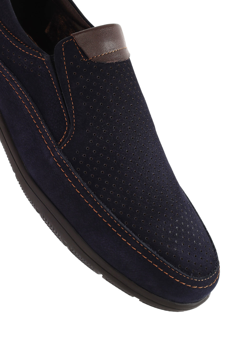 Erkek Lacivert Nubuk Deri Casual Loafer