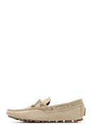 Men's Beige Suede Leather Loafer | Derimod