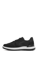 Erkek Siyah Bağcıklı Deri Sneaker | Derimod
