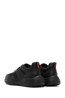 Erkek Siyah Bağcıklı Kalın Tabanlı Deri Casual Sneaker | Derimod