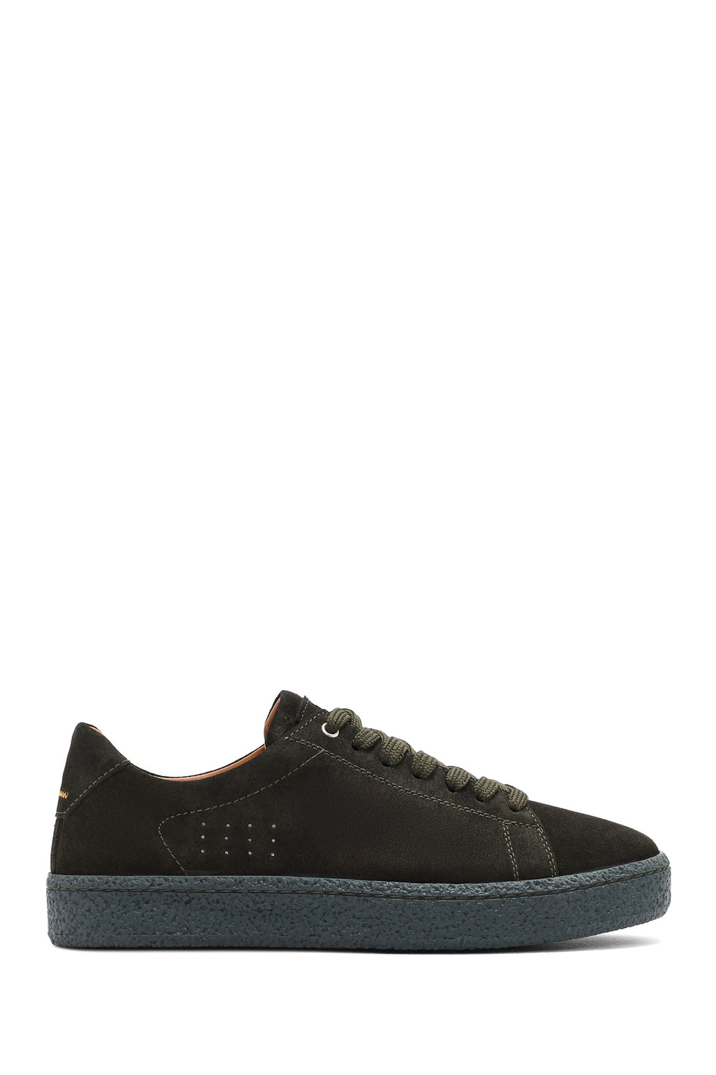 Erkek Haki Bağcıklı Süet Deri Sneaker