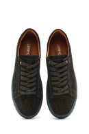 Erkek Haki Bağcıklı Süet Deri Sneaker | Derimod