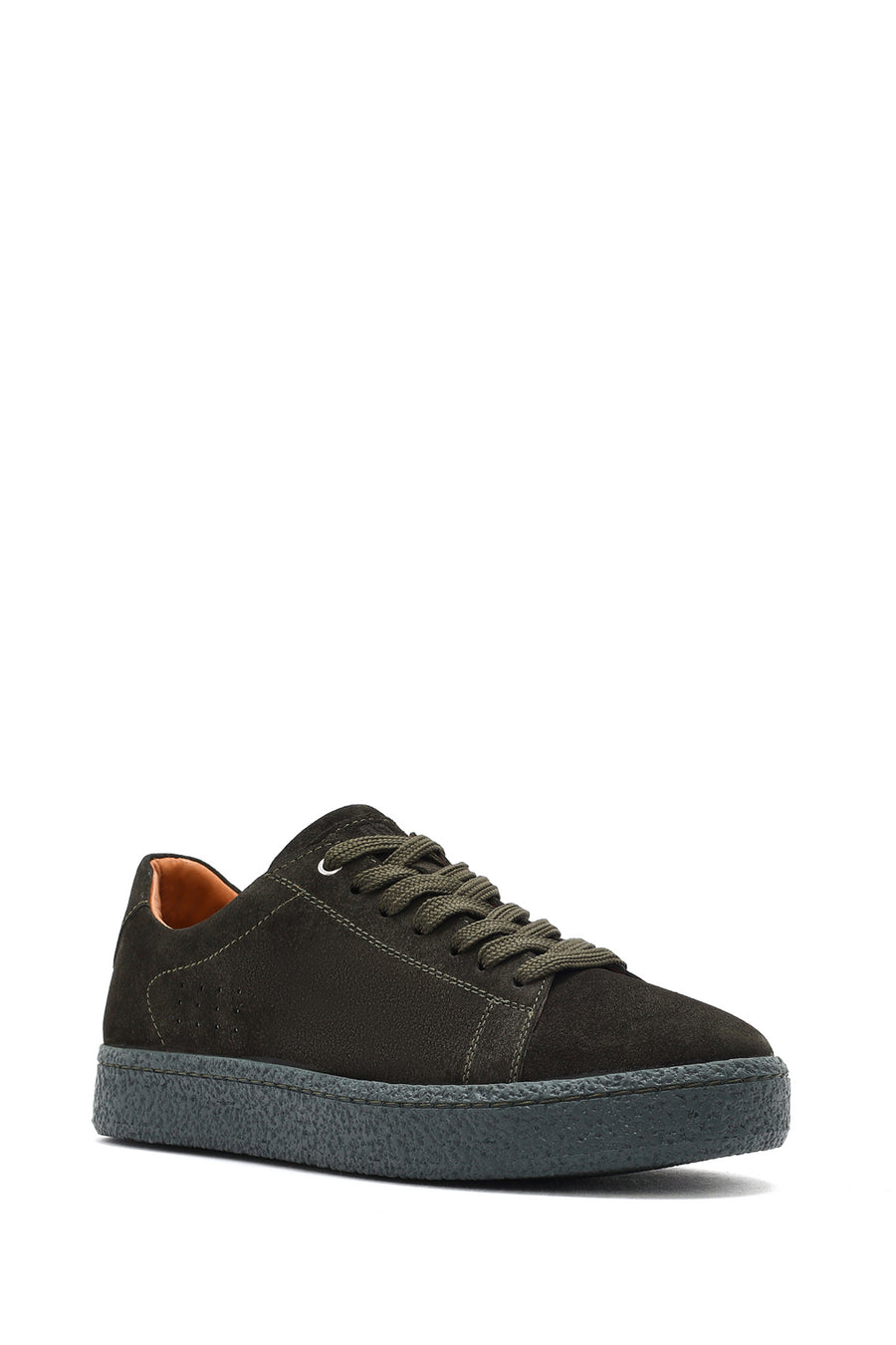 Erkek Haki Bağcıklı Süet Deri Sneaker
