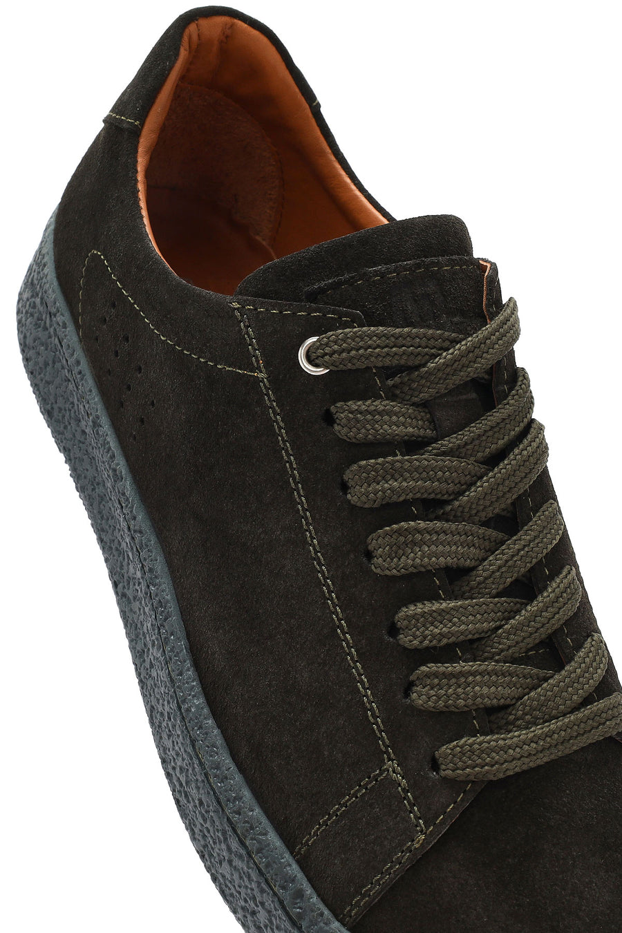 Erkek Haki Bağcıklı Süet Deri Sneaker