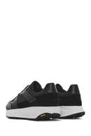 Erkek Siyah Bağcıklı Kalın Tabanlı Deri Sneaker | Derimod