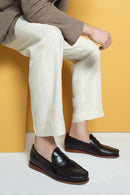 Erkek Siyah Deri Casual Loafer | Derimod
