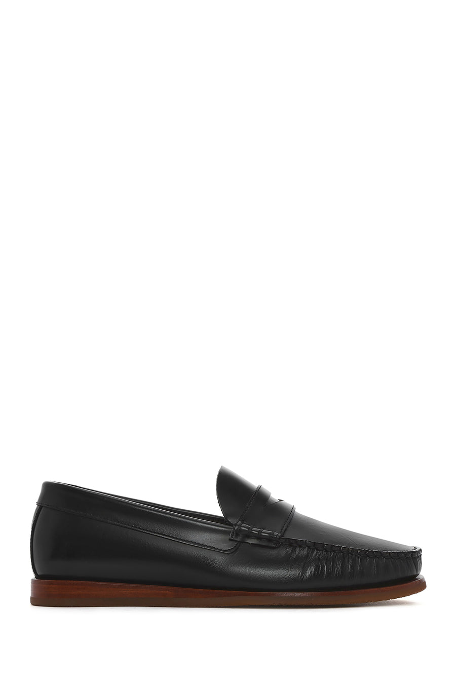 Erkek Siyah Deri Casual Loafer