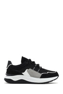 Erkek Siyah Bağcıklı Kalın Tabanlı Deri Sneaker | Derimod