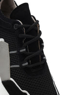Erkek Siyah Bağcıklı Kalın Tabanlı Deri Sneaker | Derimod