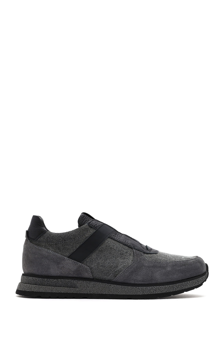 Erkek Gri Bağcıklı Deri Casual Sneaker 25SFD795114 | Derimod