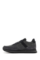 Erkek Gri Bağcıklı Deri Casual Sneaker | Derimod