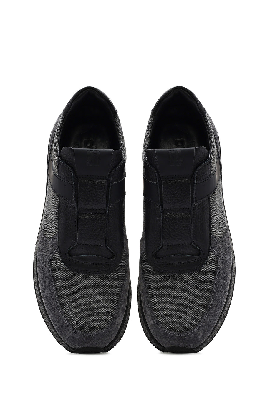 Erkek Gri Bağcıklı Deri Casual Sneaker