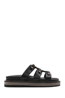 Women's Black Thick Soled Slippers | Derimod