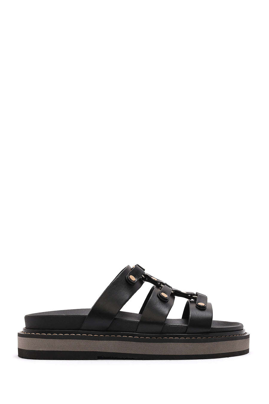 Women's Black Thick Soled Slippers 25SFE400818 | Derimod