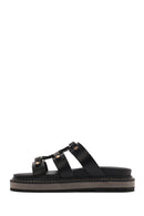 Women's Black Thick Soled Slippers | Derimod