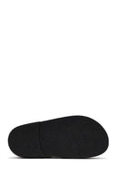 Women's Black Thick Soled Slippers | Derimod