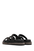 Women's Black Thick Soled Slippers | Derimod