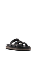 Women's Black Thick Soled Slippers | Derimod