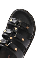 Women's Black Thick Soled Slippers | Derimod