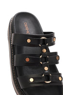 Women's Black Thick Soled Slippers | Derimod